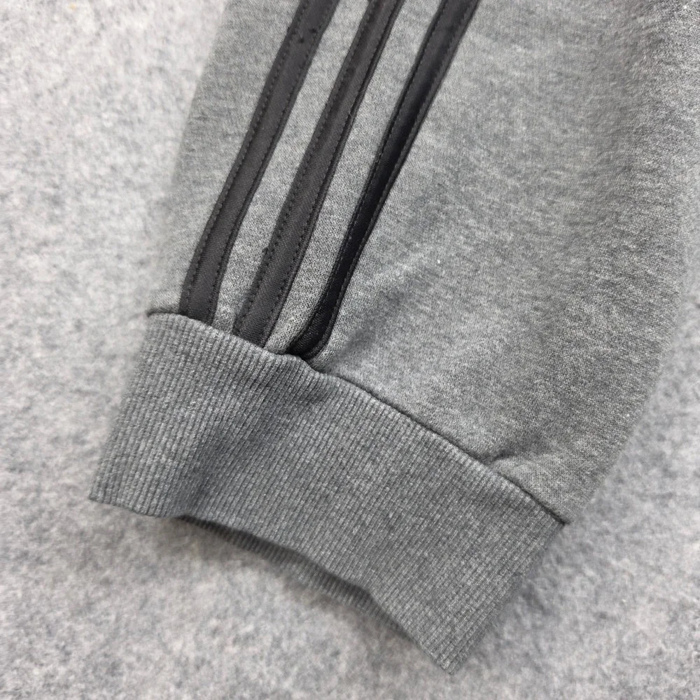 Adidas Mens Essentials Fleece Joggers Grey 3-Stripe Sweatpants Size M